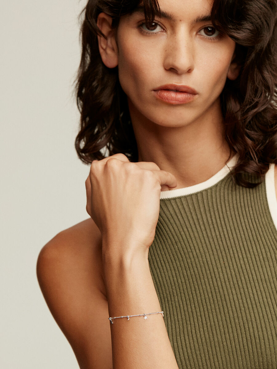 Pulsera estrellas y lunas plata , J04819-01, hi-res