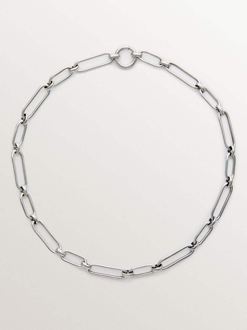 925 silver chain with rectangular links image number 0