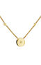 Gold plated star round motifs necklace , J04601-02