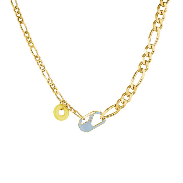 Detachable blue gold plated chunky necklace, J04625-02-ENBL,hi-res
