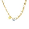 Detachable blue gold plated chunky necklace, J04625-02-ENBL