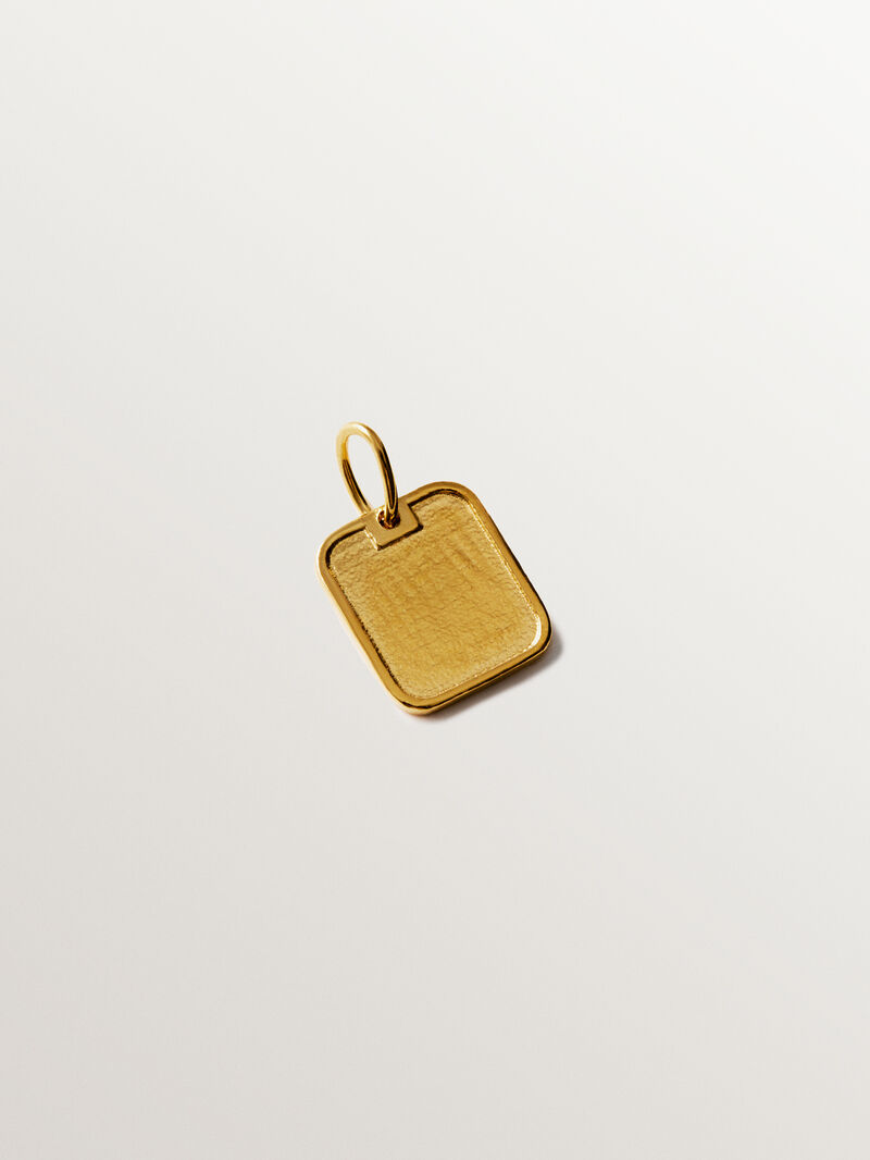 925 silver charm bathed in 18k yellow gold with number 1 image number 1