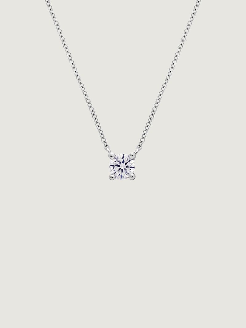18K White Gold Pendant with 0.1 cts Diamond image number 0
