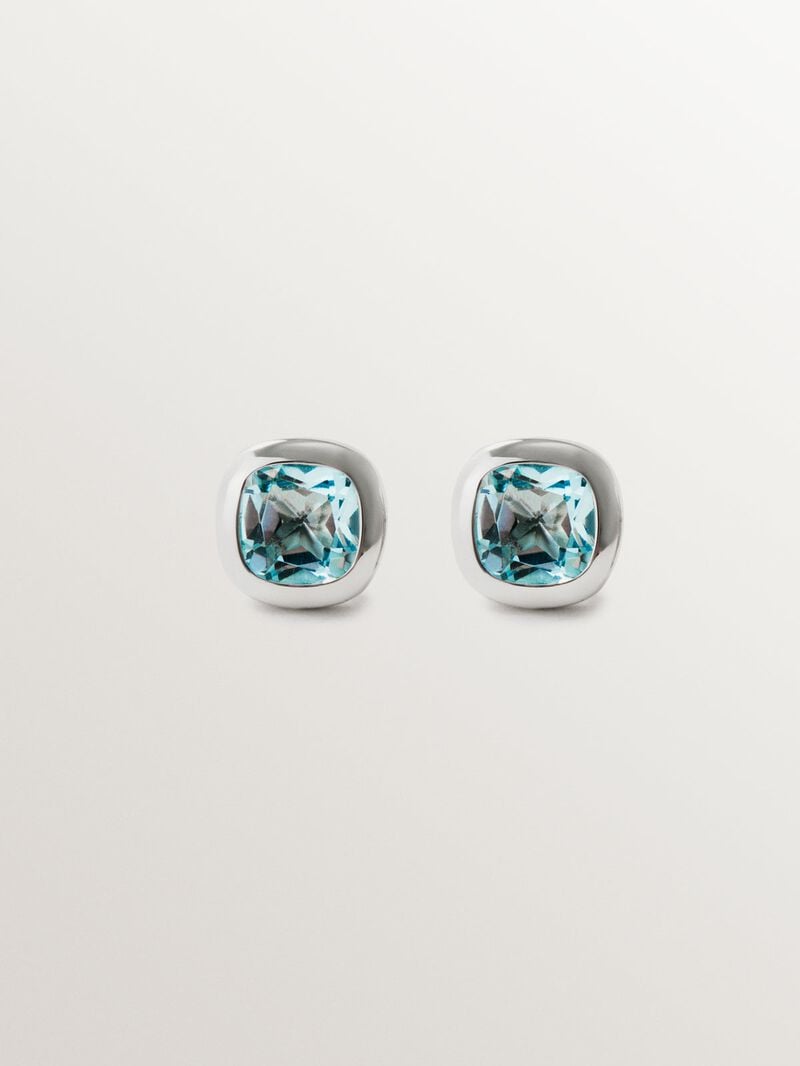 925 silver earrings with 2 sky blue topazes image number 0