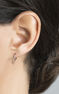 Bicolour silver smooth braided hoop earrings , J02076-05