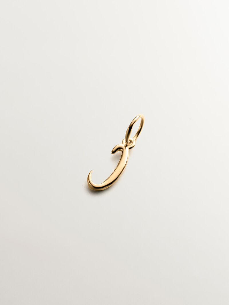 18K Yellow Gold Plated 925 Silver Charm with Initial C image number 2