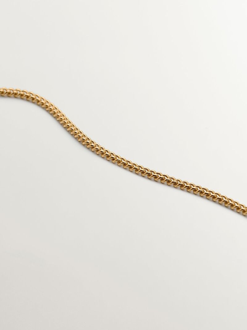 925 Silver pendant bathed in 18K yellow gold with wicker texture. image number 3