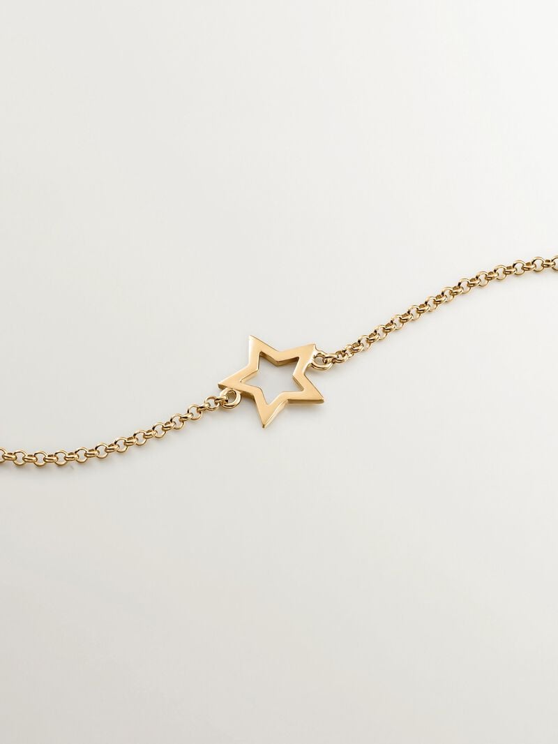 18K Yellow Gold Plated 925 Silver Bracelet with Star image number 3