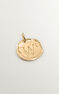 Charm medalla inicial W artesanal plata recubierta oro , J04641-02-W