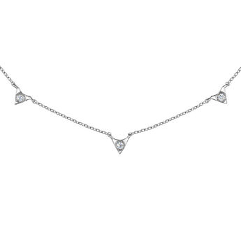 Collier triangles diamant or blanc 0,0675 ct , J03922-01, mainproduct