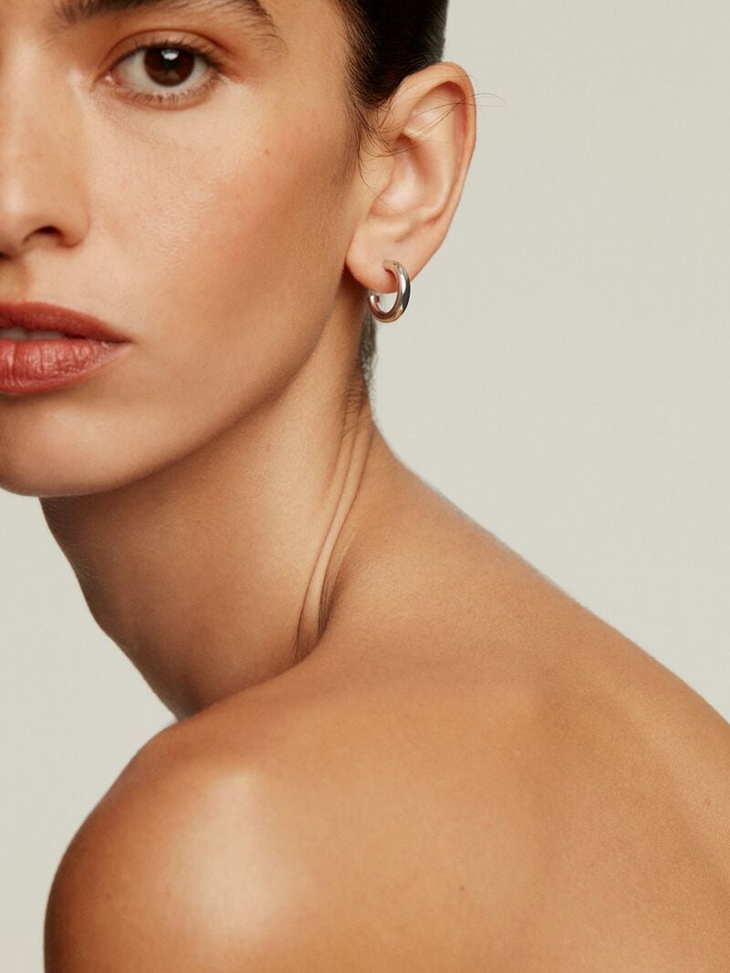 Small 925 silver hoop earrings image number 1