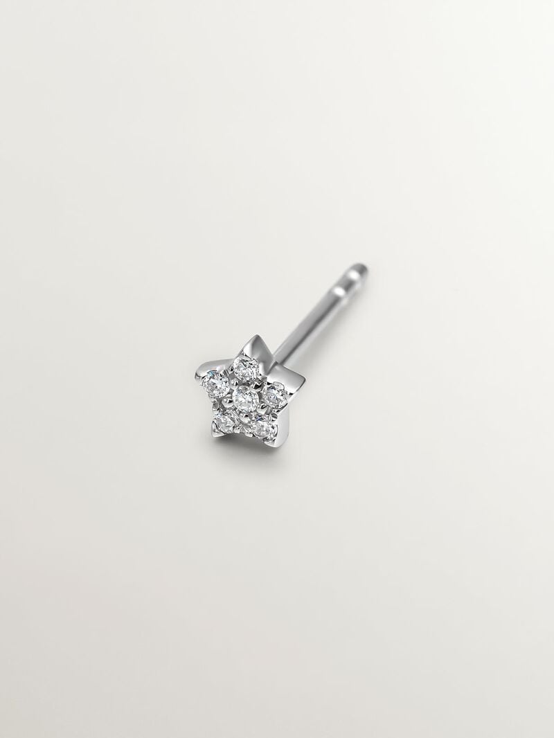 18K white gold single earring with diamonds image number 0