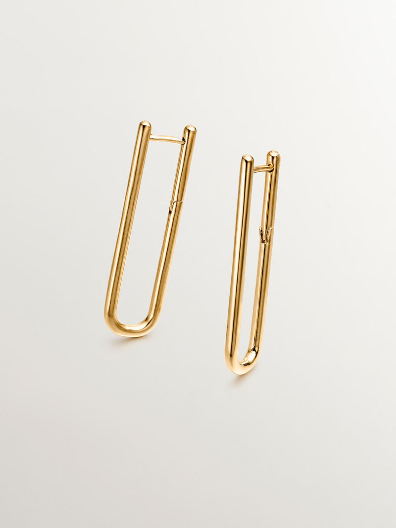 925 extra -bathed extra yellow gold ring earrings in 18k yellow image number 4