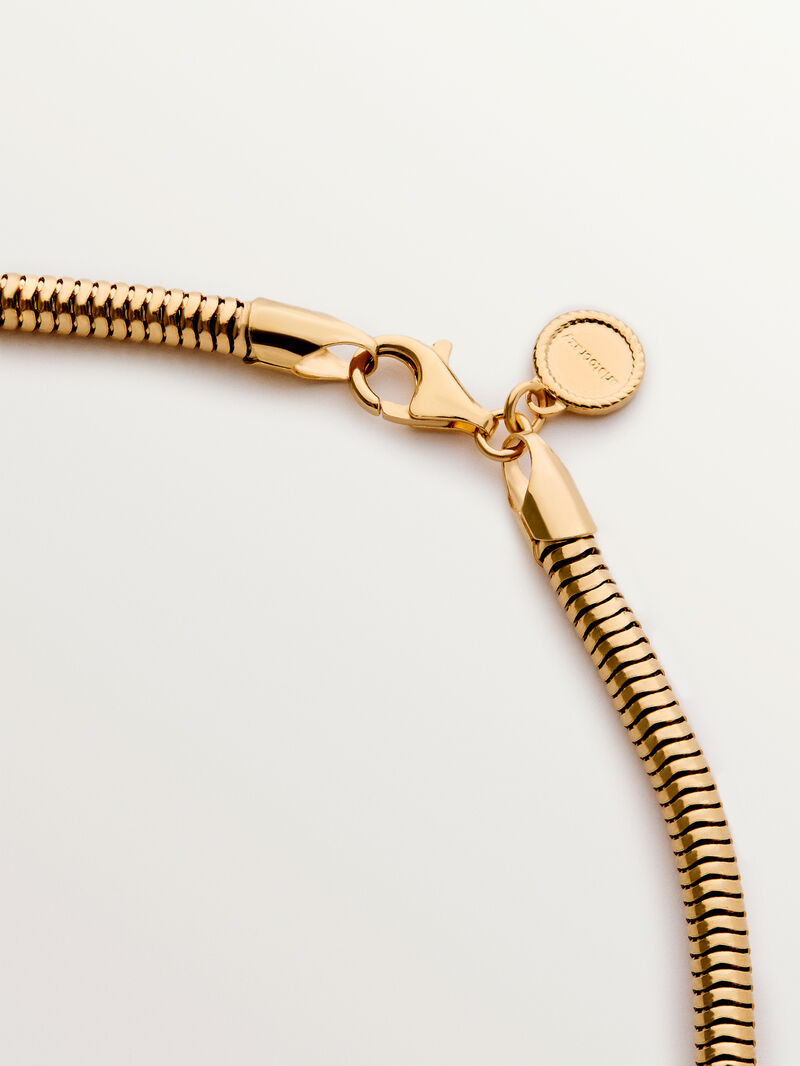 Square pendant in 18K yellow gold plated 925 silver with polished effect image number 6