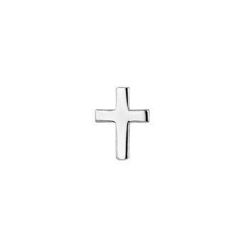 Boucle d'oreille croix argent, J04870-01-H, hi-res