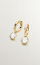 Gold plated hoop earrings with topaz , J03807-02-WT