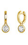 Gold plated hoop earrings with topaz , J03807-02-WT