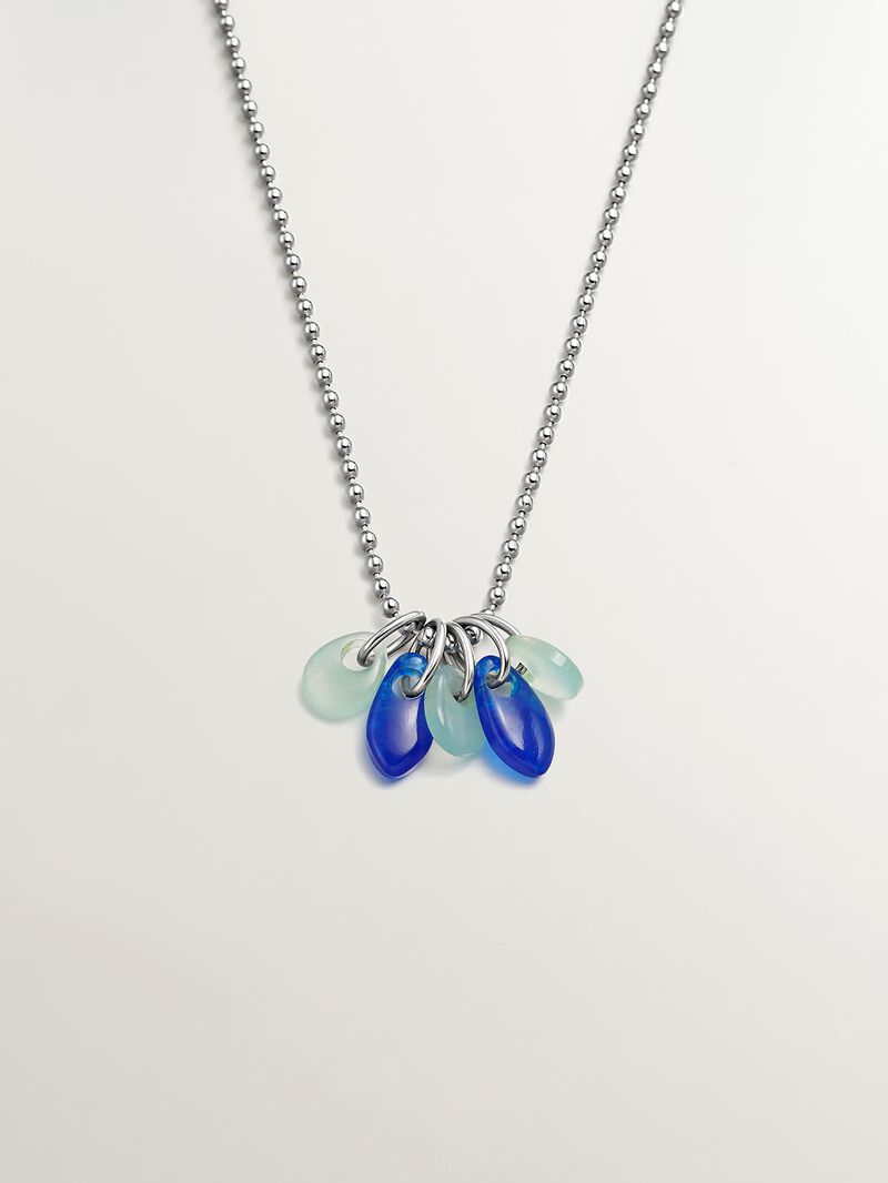 925 silver necklace with blue jade image number 0