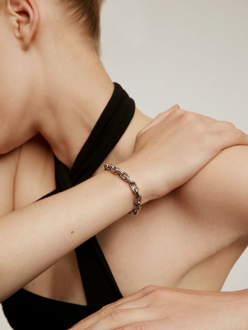 925 Silver Forza Link Chain Bracelet. image number 1