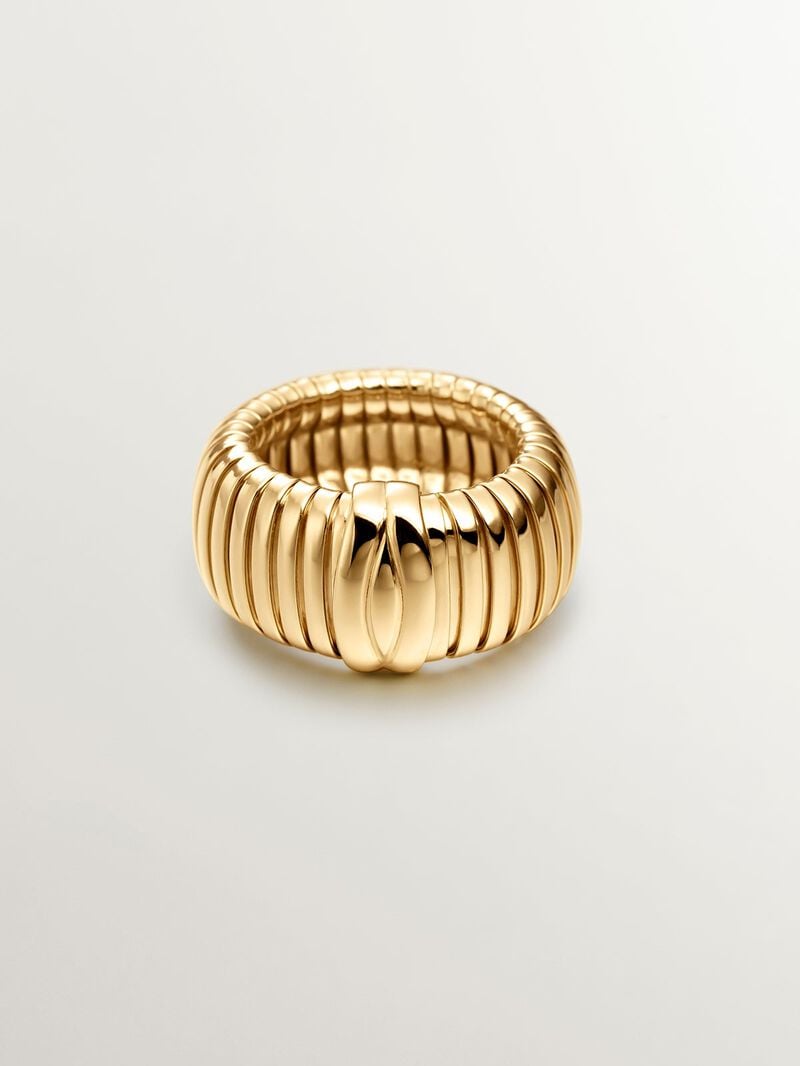 18K yellow gold plated 925 silver tumbagas ring image number 2