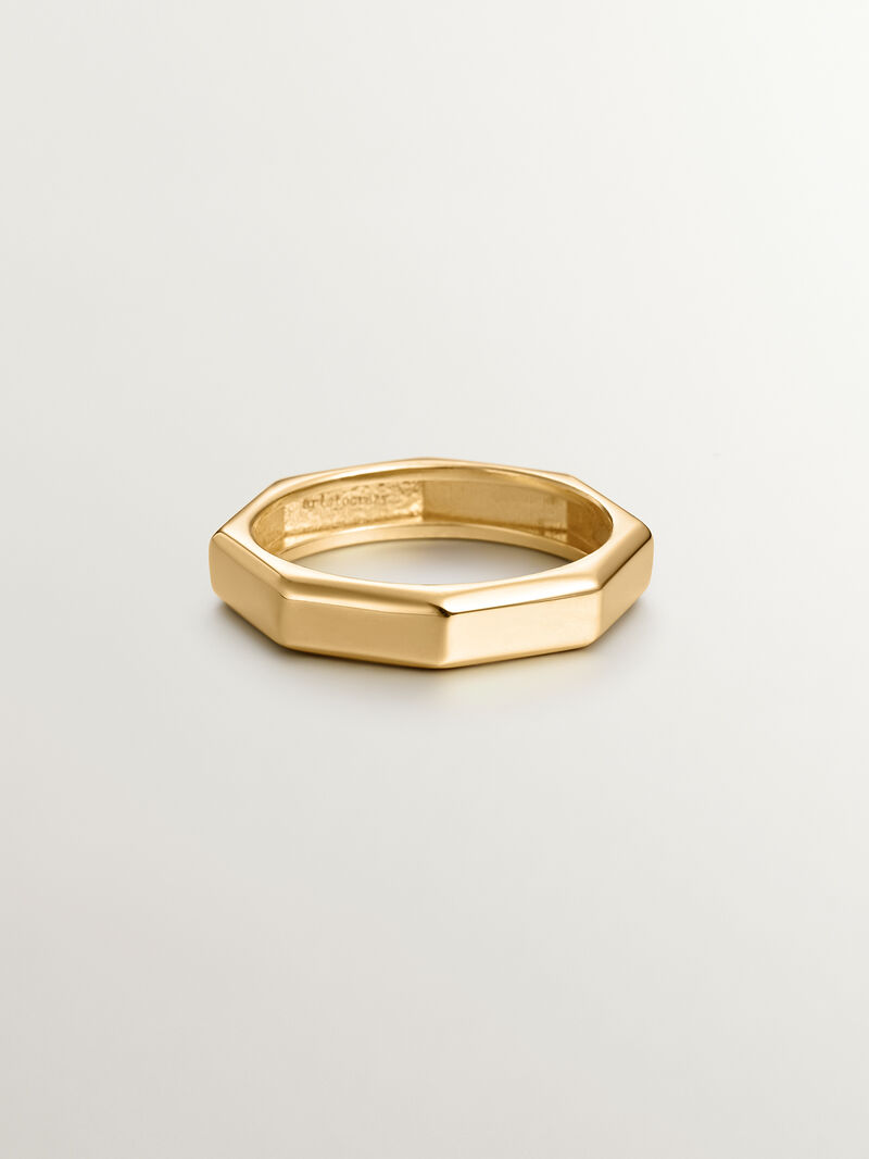 925 silver ring with geometric texture image number 2