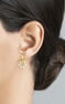 Boucles d'oreille créoles argent plaqué or perles , J04731-02-WP
