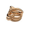 Rose gold smooth and cabled knot ring , J00609-03