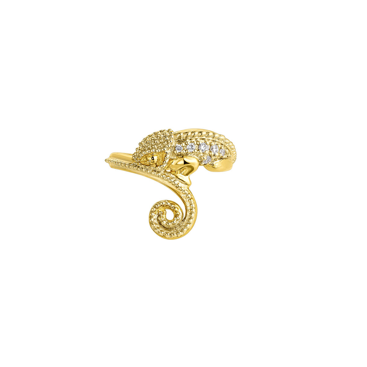 Chameleon ear cuff in 18k yellow gold with diamonds, J05094-02-H, hi-res