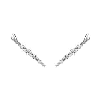 Silver gray diamond climbing earrings , J04810-01-GD,hi-res