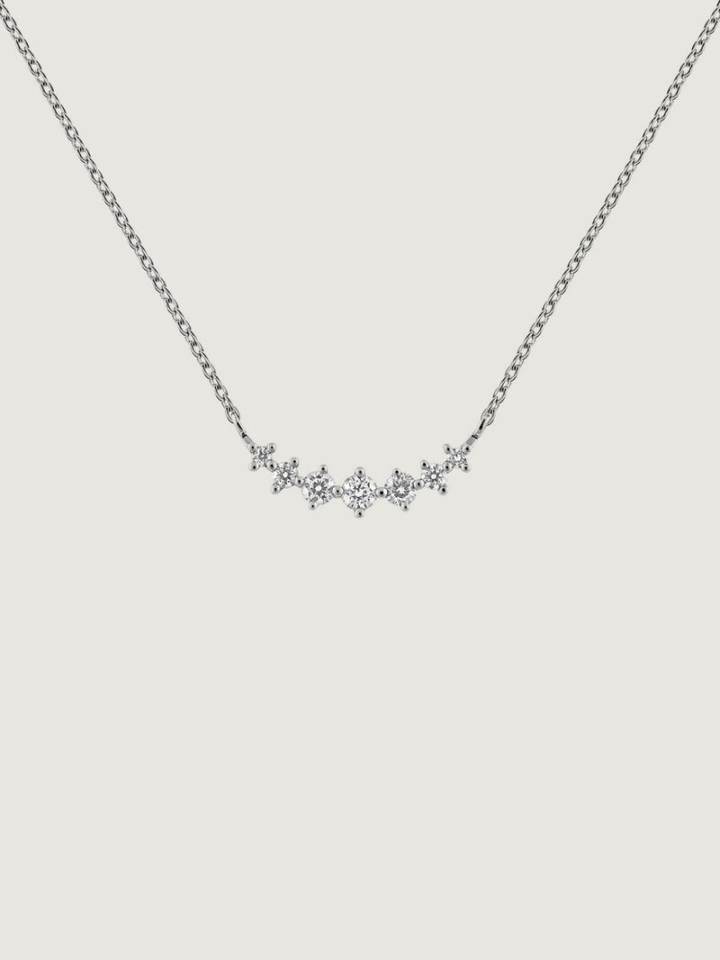 18K white gold necklace with diamonds image number 0