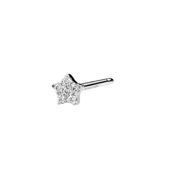 Single 18kt white gold star-shaped earring with diamonds , J01353-01-H, mainproduct