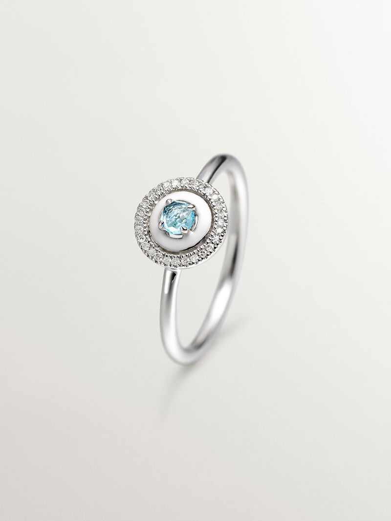 925 silver tresillo ring with London blue and white topacios topacios image number 7
