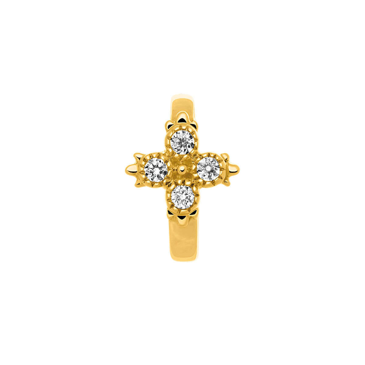 Gold diamonds hoop earring 0.033 ct , J03386-02-H, hi-res