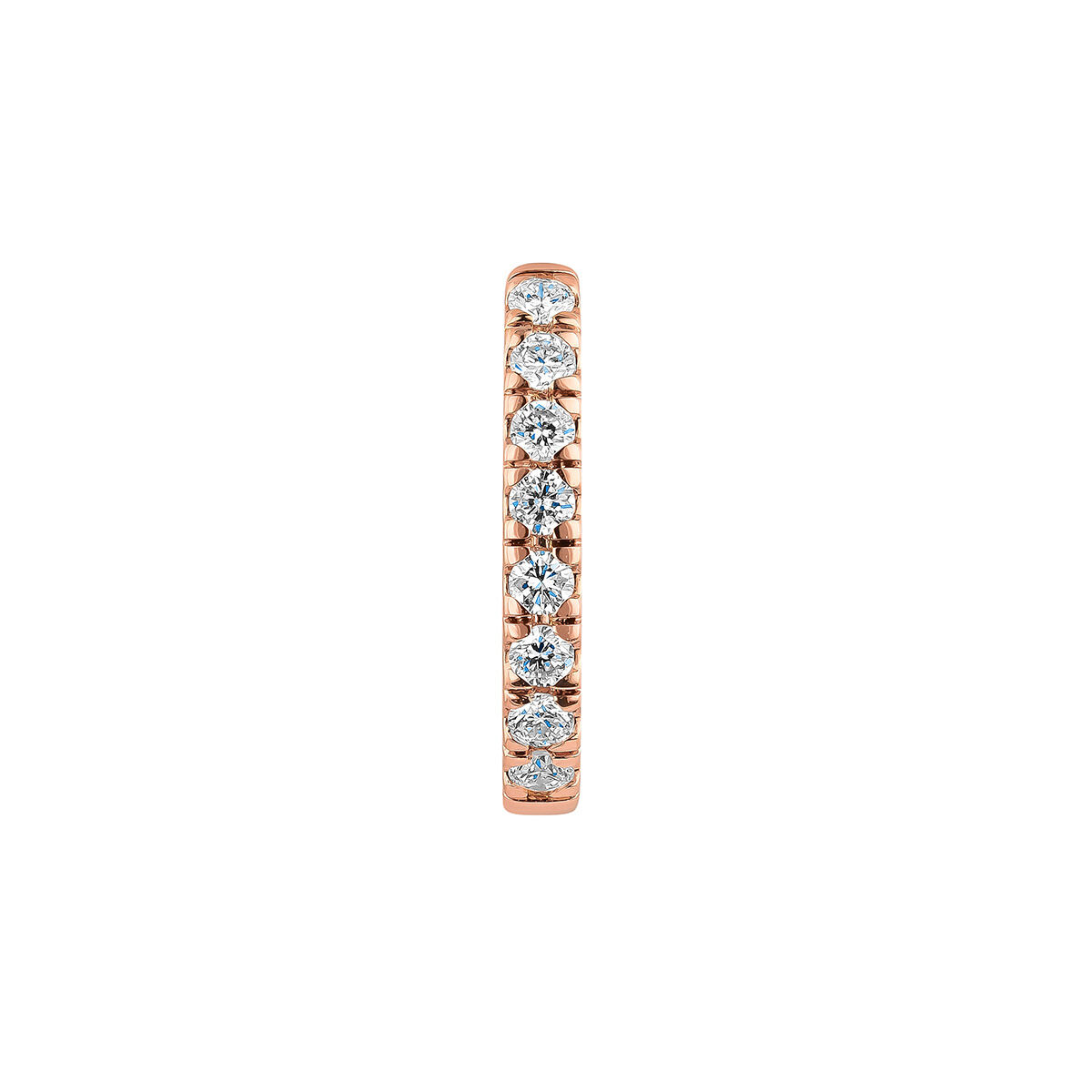 Pendiente individual aro pequeño de oro rosa de 18kt con diamantes de 0,08cts, J00597-03-NEW-H, hi-res