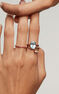 Anillo topacio oval gran plata recubierta oro rosa , J03816-03-SKY