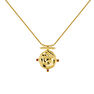 Gold plated medal necklace garnet , J04267-02-GAR