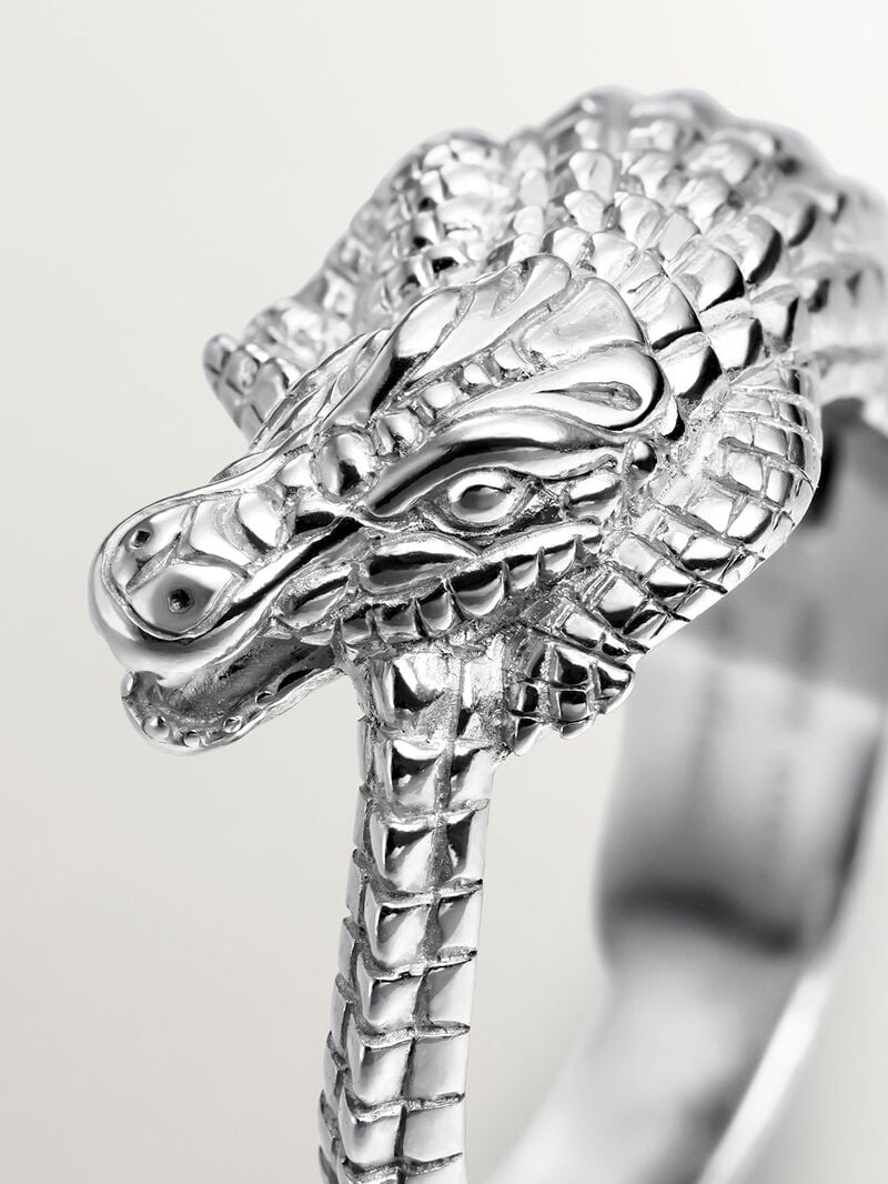 925 silver ring shaped like crocodile image number 2