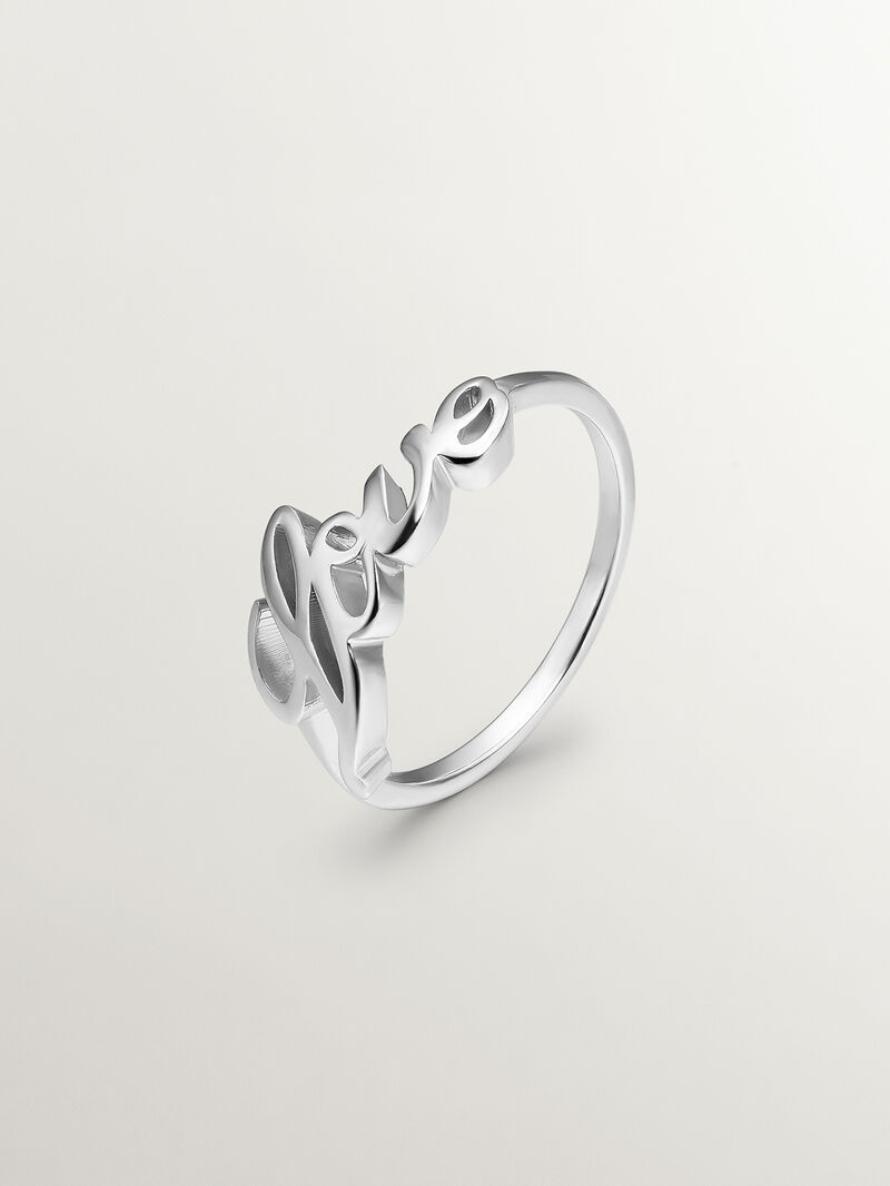 925 silver ring with word love image number 0