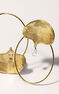 XL-size, embossed hoop earrings in 18kt yellow gold-plated silver with white topaz, J05218-02-WT