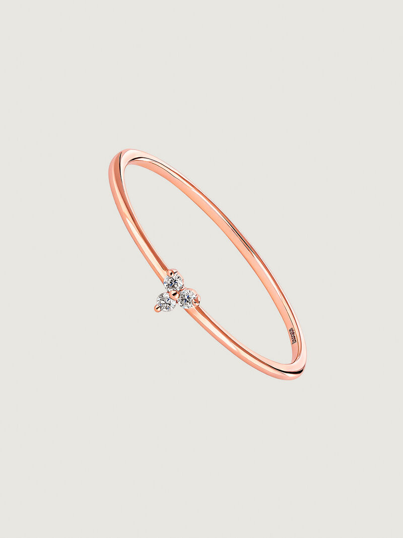 18K Rose Gold Ring with 1.2 ct Diamond Clover image number 0