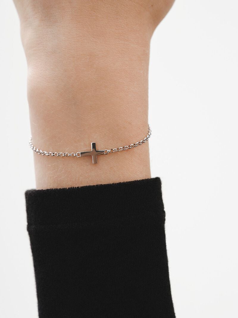 925 Silver Bracelet with Cross image number 1