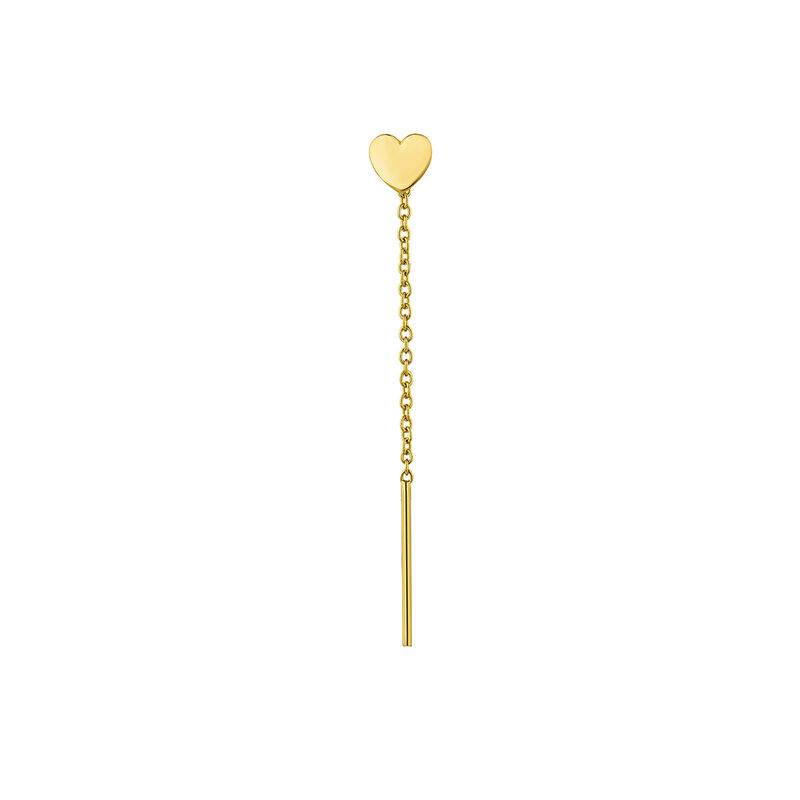 Gold-plated silver double heart earring , J04851-02-H, mainproduct