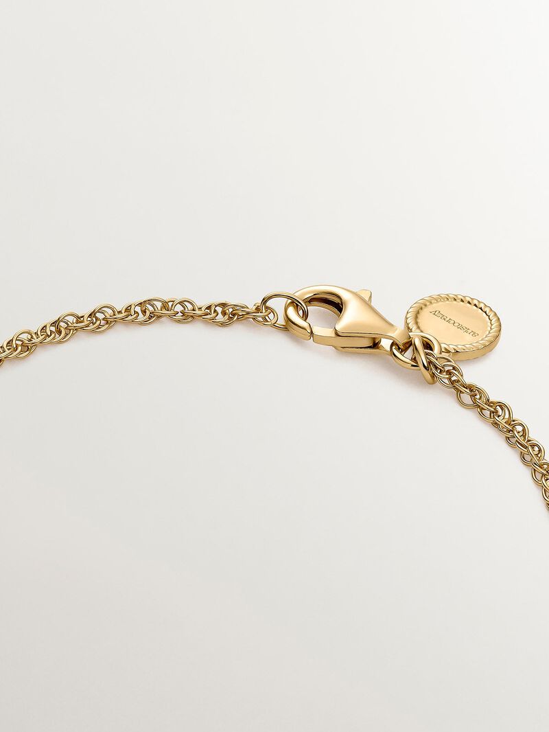Pulsera de eslabones rope plata 925 bañada en oro amarillo de 18K image number 4