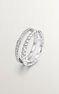 Anillo doble relieve topacios plata , J04902-01-WT