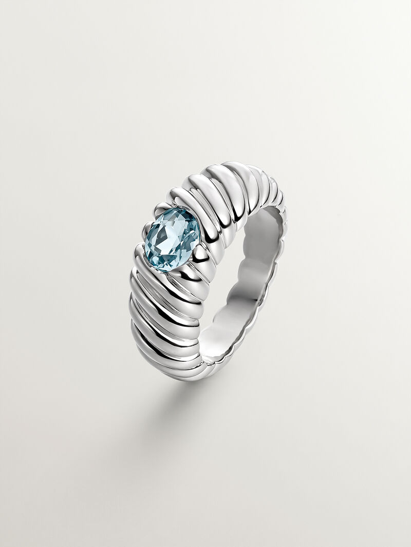 925 silver gallon ring with sky blue topaz image number 0