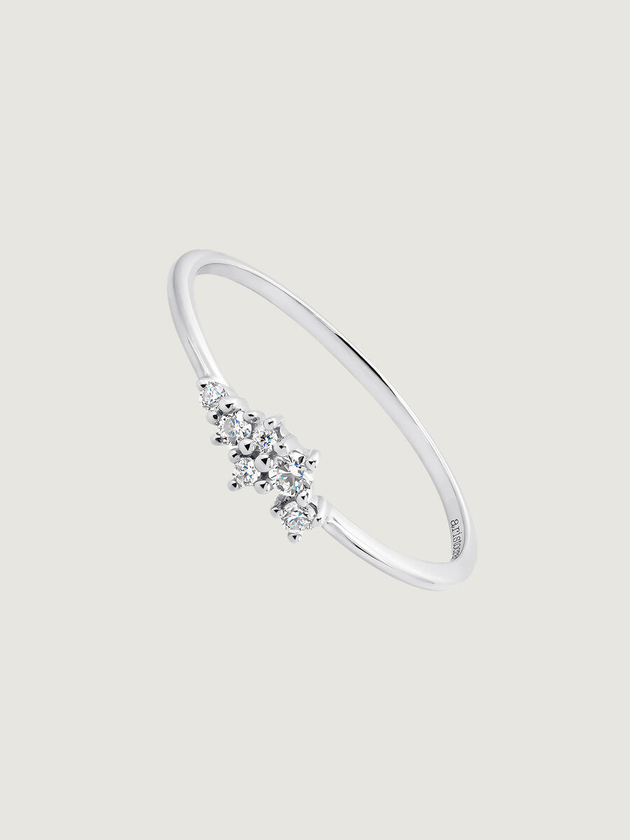 9K white gold triplet 0,074 ct diamonds solitaire ring, J04954-01, hi-res