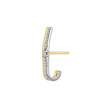 18kt yellow and white gold single left climber earring with diamonds, J05308-09-H-L-I2,hi-res