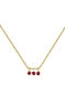 9 ct gold necklace with three ruby spheres, J04982-02-RU