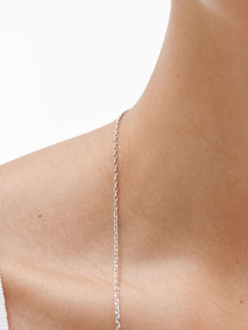 65 cm rhodium-plated 925 silver rolled chain image number 0