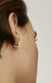 Pendientes cuadrados plata recubierta oro  , J04649-02